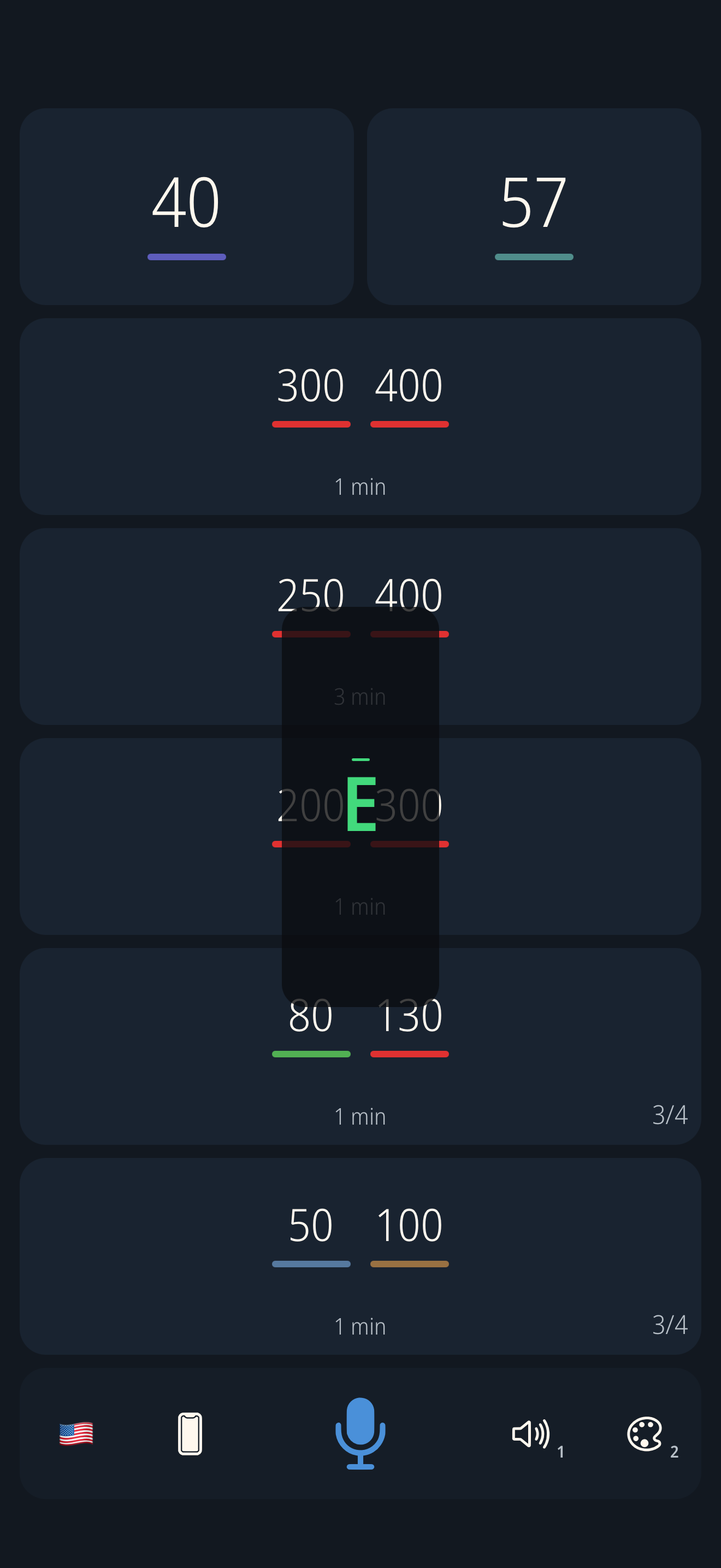 saymetronome app screenshot with the built-in tuner overlay