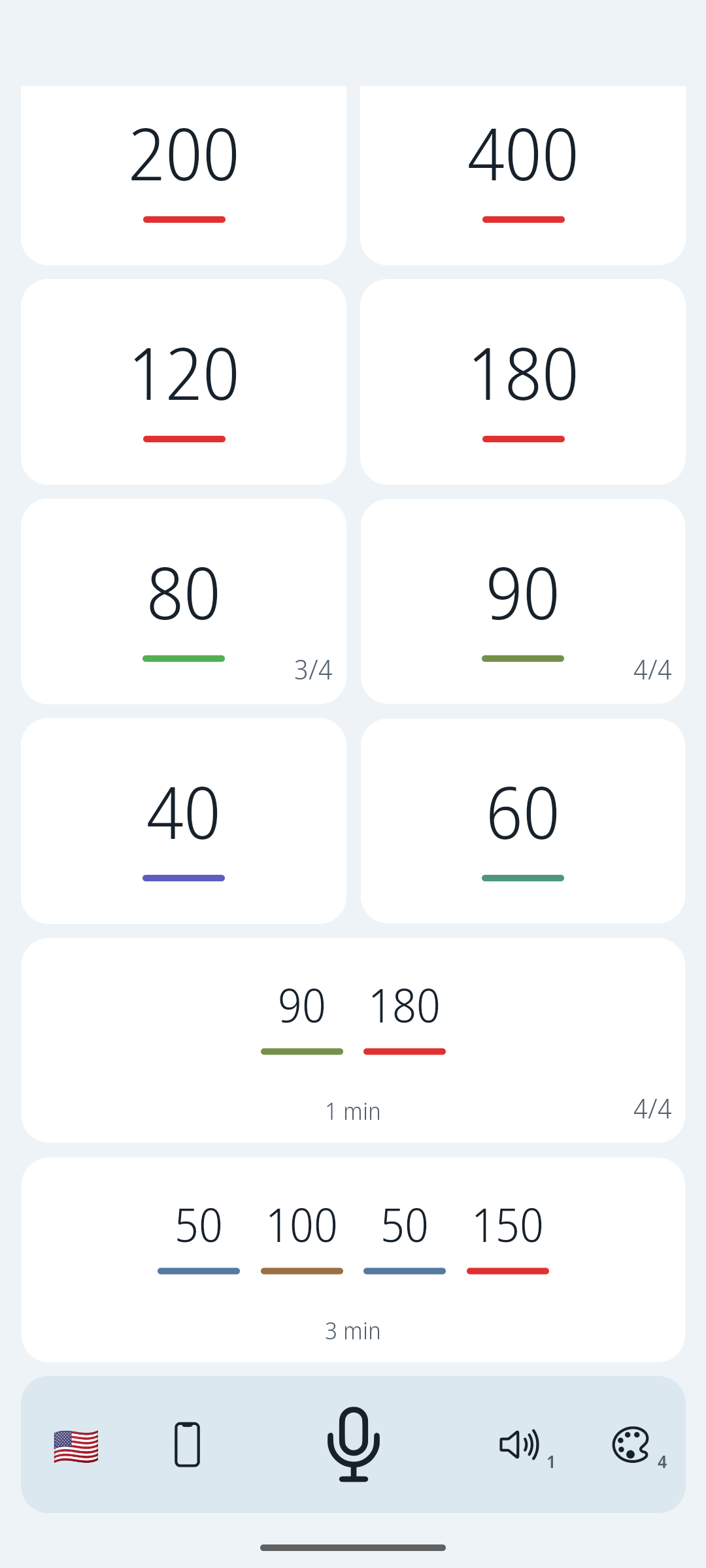 saymetronome app screenshot showing tempo layout